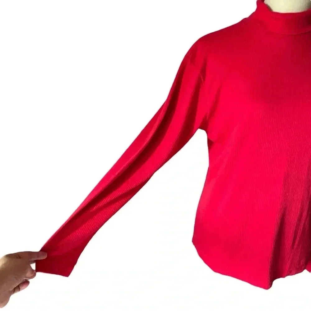 Bobbie Brooks Turtleneck Cotton Blend Ribbed‎ Long Sleeve Sweater Women Size L